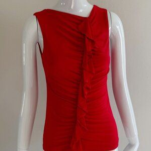 Love Moscino orange knit top with ruffle detail . US size 4